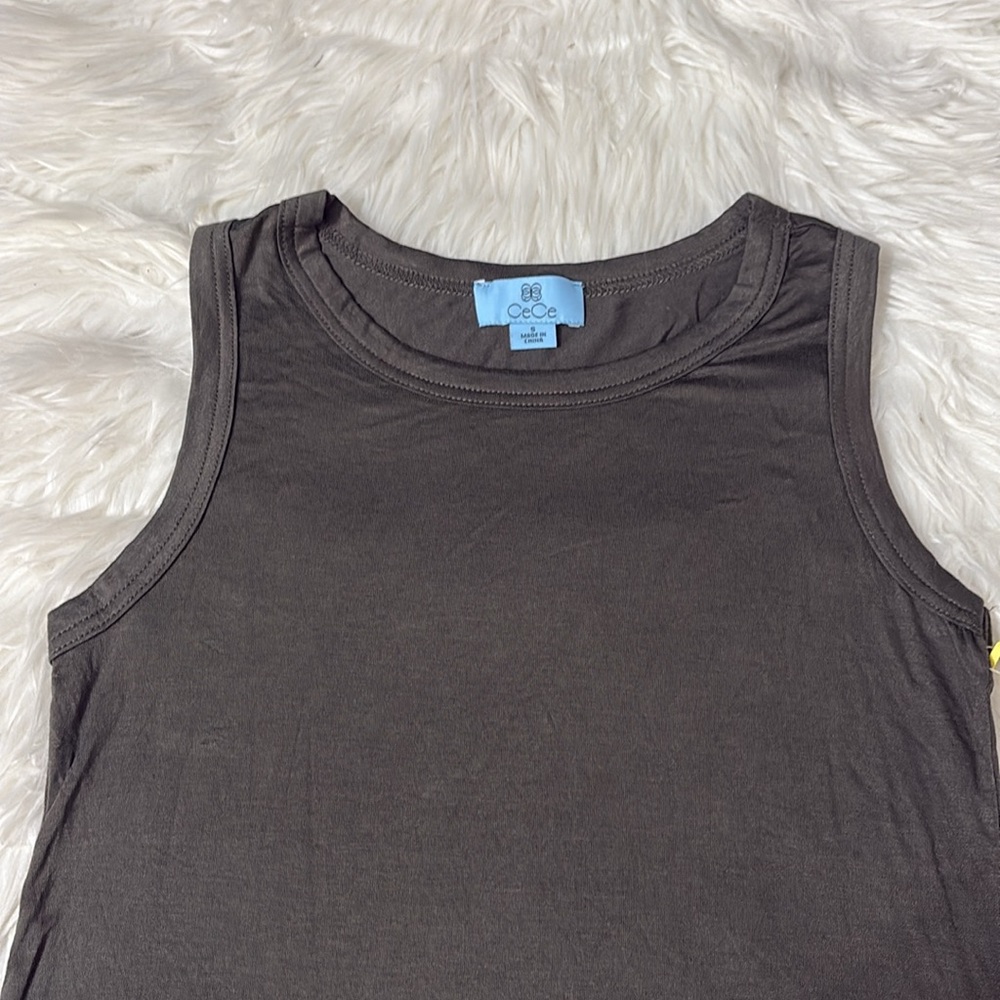 NWT CeCe Dark Green Tank Size S - Picture 2 of 12